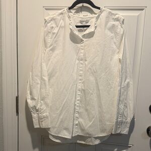 Classic White Ladies Button-Up Blouse